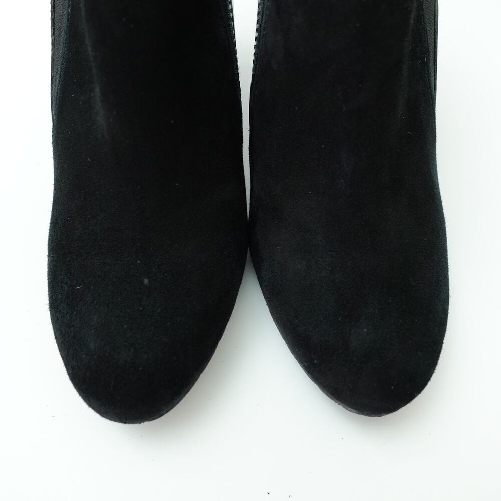 Antonio Melani Black Suede Patent Leather Heel Pump Booties Size 7.5 - Picture 2 of 9